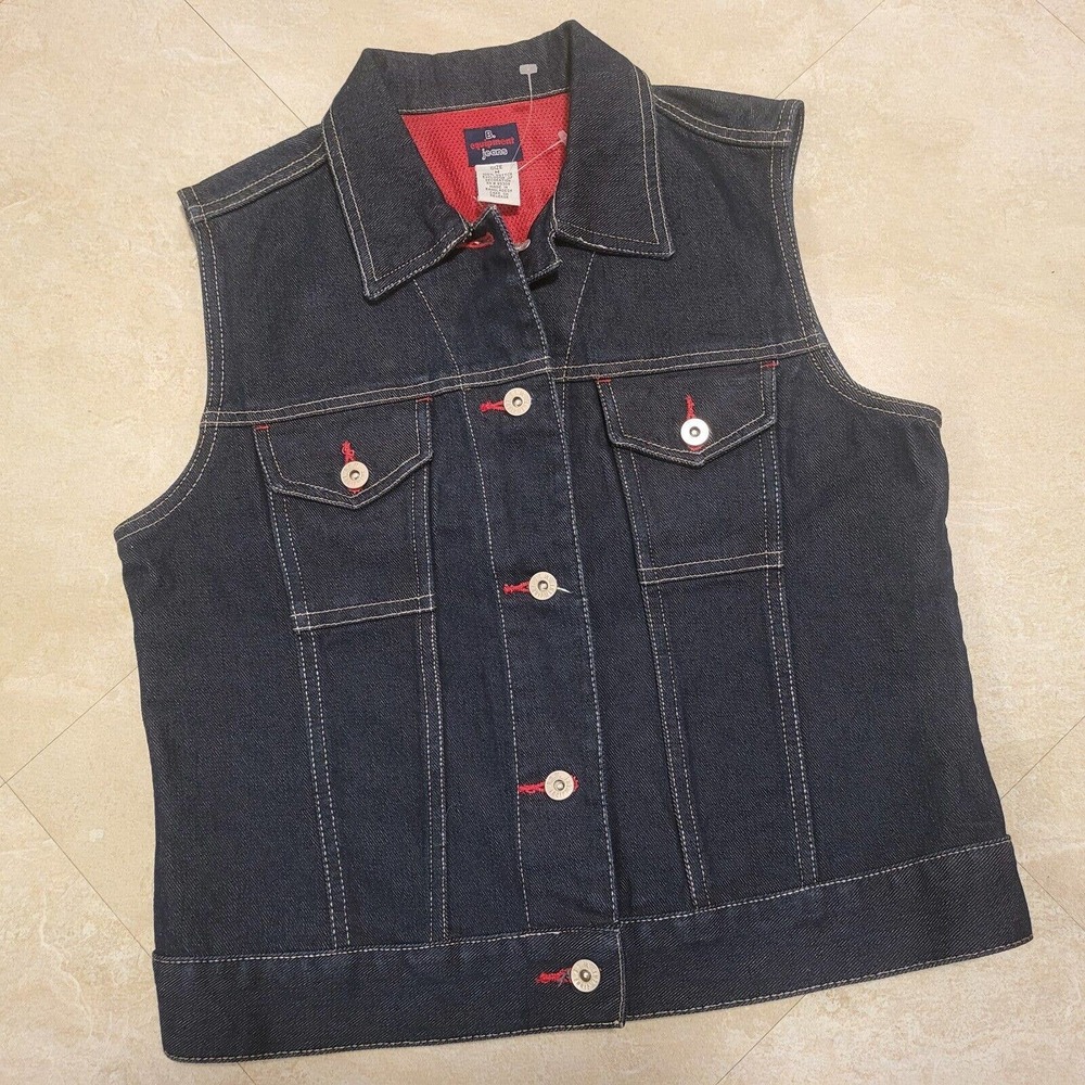 B.U.M. Equipment B. Jeans Womens M‎ Medium Lined Blue Denim Jean Jacket Vest
